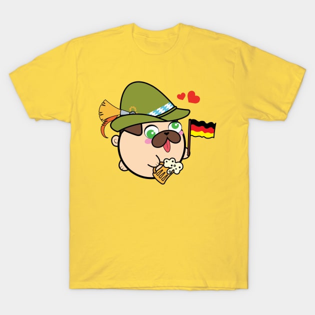 Doopy the Pug Puppy - Oktoberfest T-Shirt by Poopy_And_Doopy